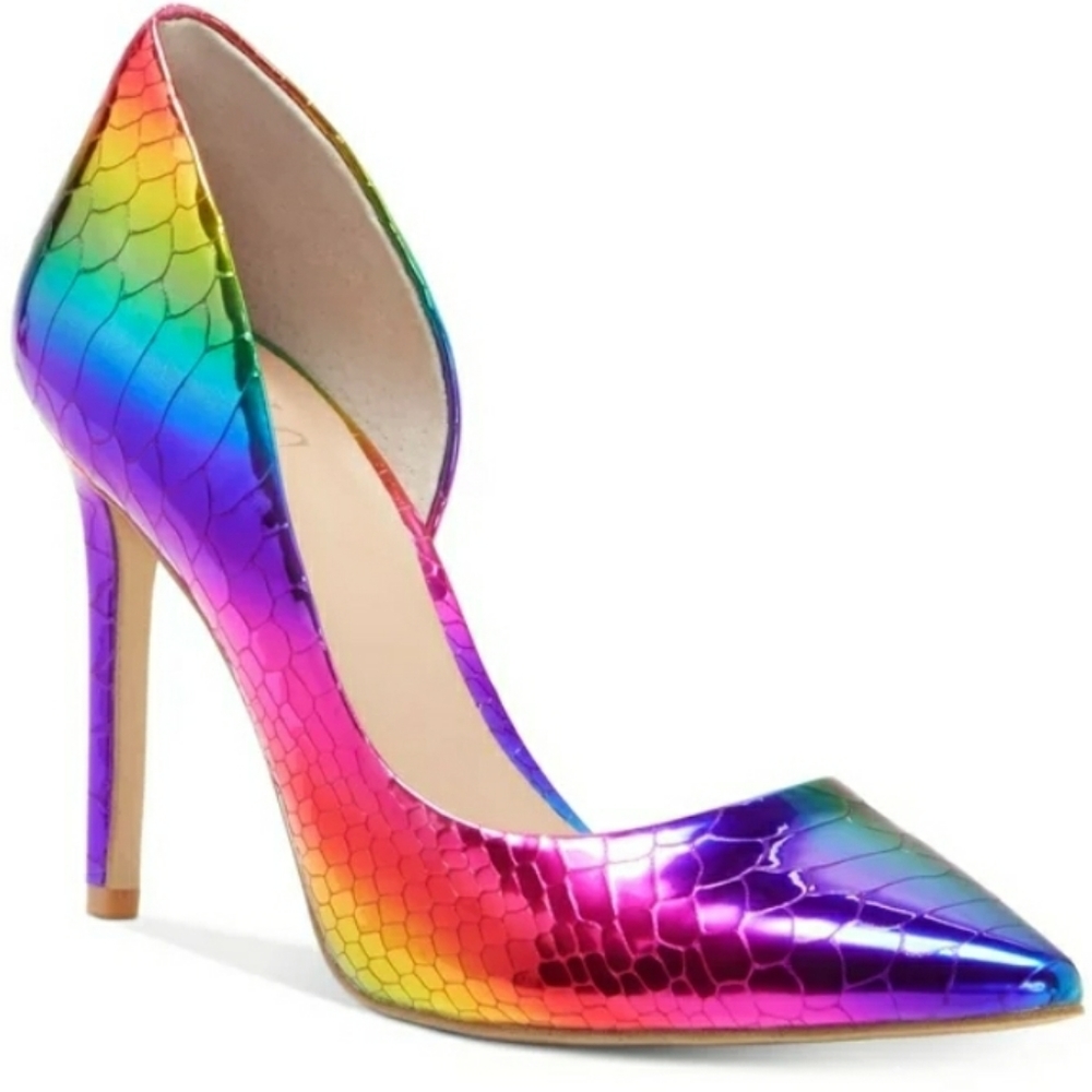 INC Kenjay rainbow metallic heels (new without box)